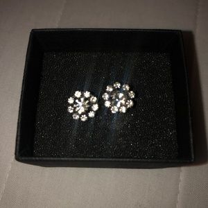 JewelMint Crystal Flower Stud Earrings